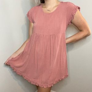 Umgee | Peach Coral Lace Babydoll Dress